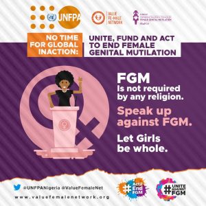 One of the infographics bearing the hashtags against FGM