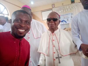 Timothy Agbor and Bishop Adelakun after the interview 