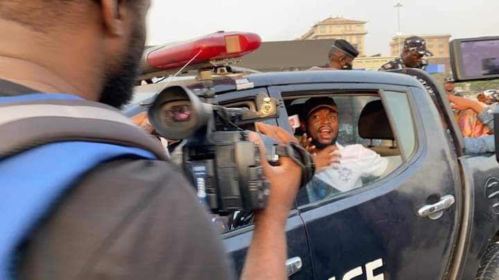Some of the brutalised and arrested Protesters in the Police vehicle